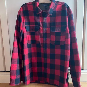 BANANA REPUBLIC 빨검 체크 플란넬 셔츠 XL