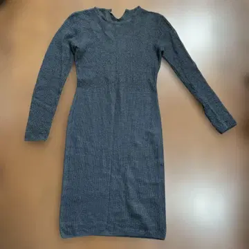 긴팔 그레이 비침 원피스