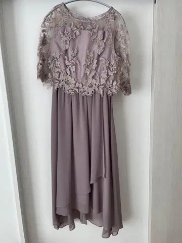 GIRL 레이스 절개 시어 플레어 롱 원피스