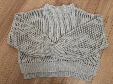 cohina 라메 로우게이지 니트 그레이