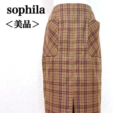 일본제 새상품급 sophila 소피라 체크 무늬 롱 스커트 오피스