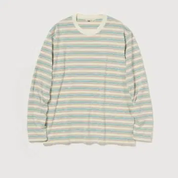 AURALEE GRADIENT STRIPE JERSEY L/S TEE 5