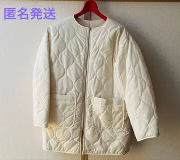 아이보리 퀼팅 하프 코트 리버서블