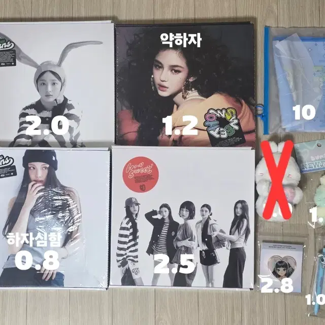 뉴진스 앨범 슬로건 버니니 인형 볼펜 민지 하니 다니엘 해린 혜인 포카