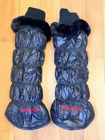 BRIEFING 블랙 퍼 부착 레그 워머