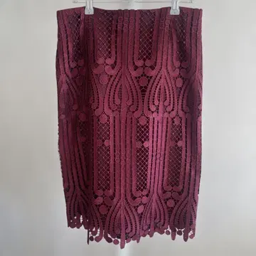 ADORE 와인 레드 레이스 타이트 스커트 38