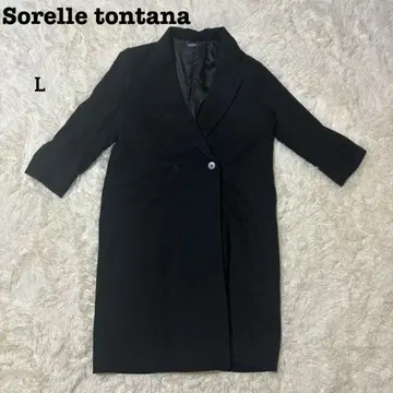 소렐 폰타나 블랙 캐시미어 100% 체스터 코트 롱 코트 L