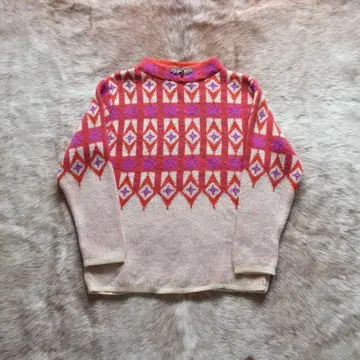 노르딕 니트 유로 구제 빈티지 울 노르웨이산