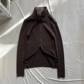 avirex / 더블 지퍼 니트 가죽 드라이버즈 브라운 L