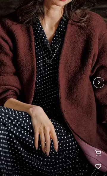 가디건 접결 니트 소재 배색 디자인 가디건 브라운