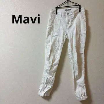 Mavi 미드 라이즈 카고 팬츠 화이트