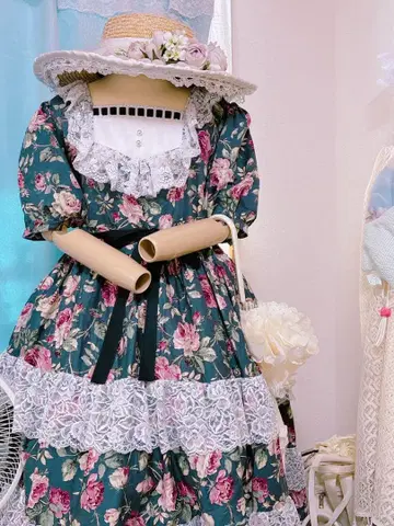 marcHenTica 셰리 로즈 가든 원피스 차콜 그레이