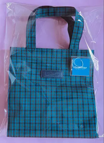 파밀리아 체크 토트백 블루 계열