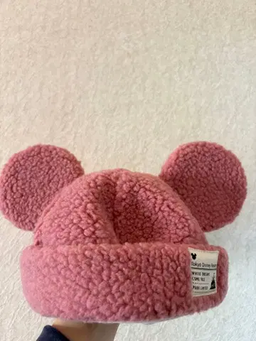 미키마우스 귀 달린 플리스 모자