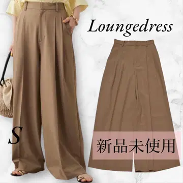 [ 미사용 새상품 ] 라운지 드레스 2턱 와이드 팬츠 모카 S