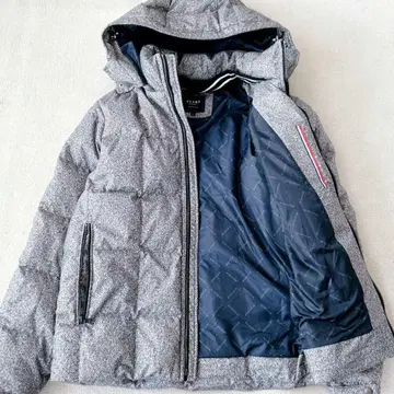 근년 빔즈하트 퀼팅 다운 자켓 그레이 후드 부착 트리코 L