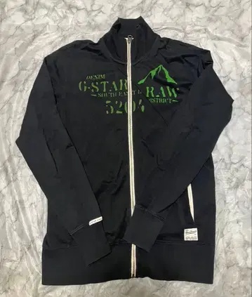 G-Star RAW 블랙 지퍼 저지 L 사이즈