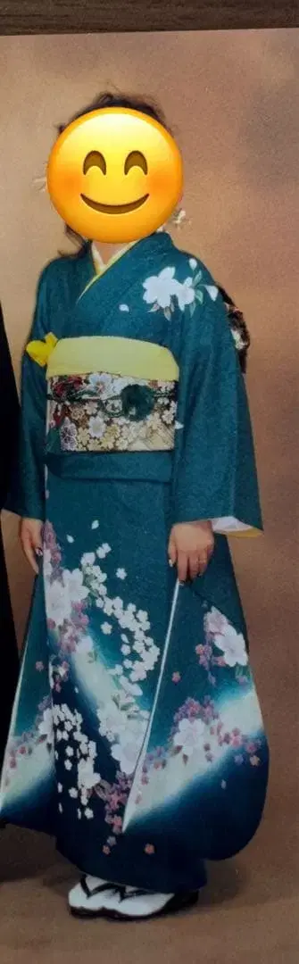 새상품급 순수 실크 후리소데 오비, 허리띠, 오비 장식 천 세트