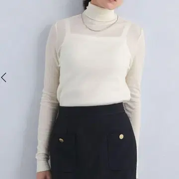 그린 라벨 릴랙싱 슬라브 울 터틀넥 티셔츠