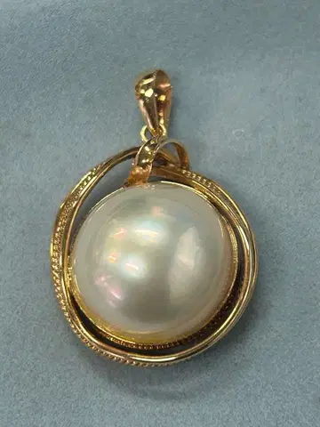 펄 펜던트 탑 K18 핑크 골드