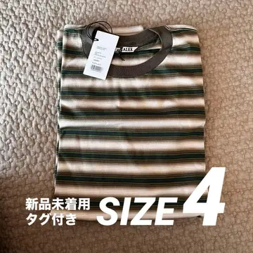 AURALEE GRADIENT STRIPE JERSEY L/S TEE