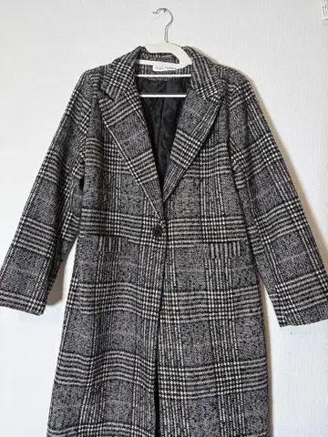 Buge fushi 체크 롱 체스터 코트 XL 여성용