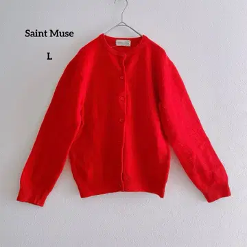 Saint Muse 빨간색 가디건 L 사이즈 울 혼방
