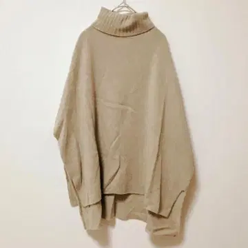 이에나 [ F ] 울 캐시미어 와이드 터틀넥 풀오버 빅 루즈