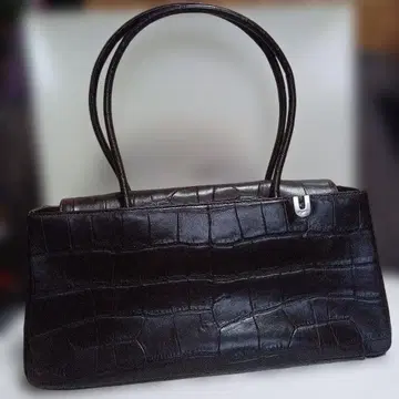 ungaro 크로커다일 패턴 다크 브라운 핸드백