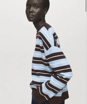 미사용 MANGO 스트라이프 긴팔 니트 스웨터