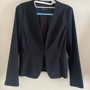 INDIVI 노카라 자켓 블랙