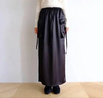 SeaRoomlynn 새틴 워크 스커트 블랙 M