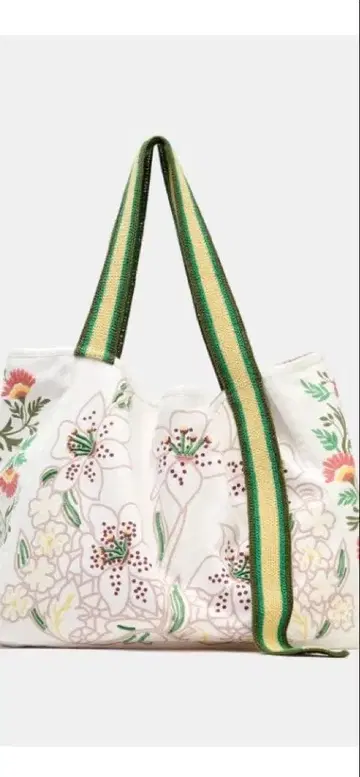 자라 새상품!! 팬 판타지 쇼핑백 맥시 멀티 컬러