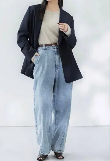 crewre 크루레 소프트 카비 데님 슬랙스 사이즈 2