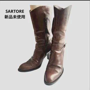 새상품 [ SARTORE ] 부츠 브라운 가죽 미들 37