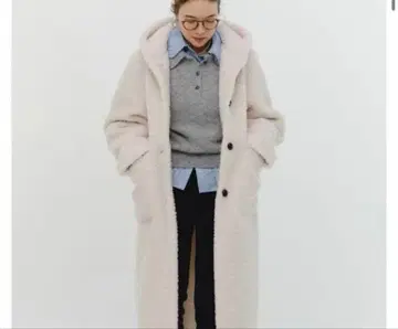 yori 스위트 보아 후드 롱 코트 36