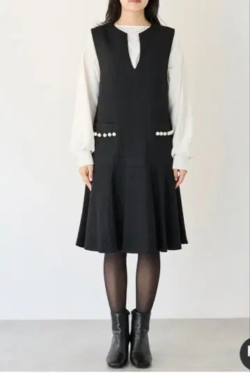 라비앙제 펄 포켓 트위드 원피스 3L