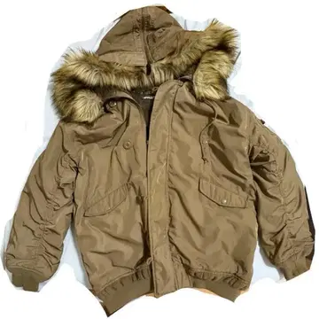 퍼 달린 후드 MA-1 자켓 베이지