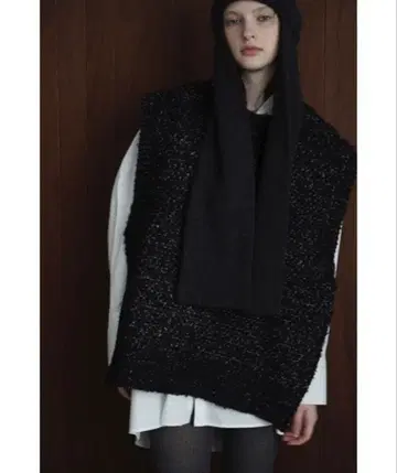 SIDE ZIP TWEED KNIT VEST