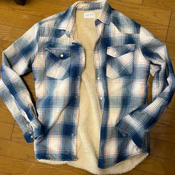 Naughty Pog 체크 무늬 보아 라이닝 셔츠 M