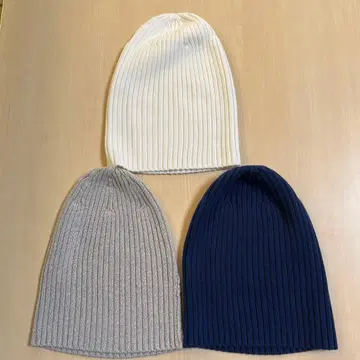 UNIQLO 유니클로 코튼 리브 비니 니트 캡 코튼 3가지 색상 모자