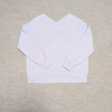 ANAYI 옅은 핑크 V넥 니트 긴팔