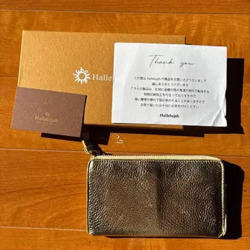 Hallelujah 골드 가죽 장지갑