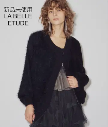 미사용 LA BELLE ETUDE 이소재 니트 더블 지퍼 가디건