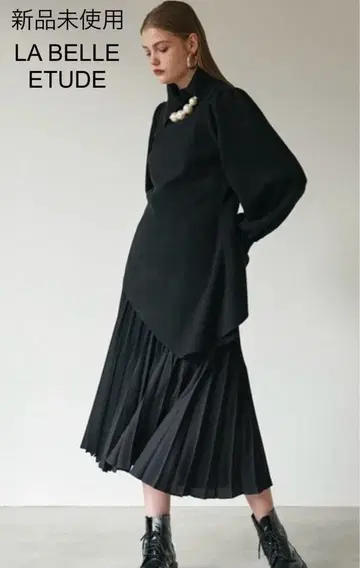 미사용 LA BELLE ETUDE 아지메 니트 플리츠 스커트 3점 SET