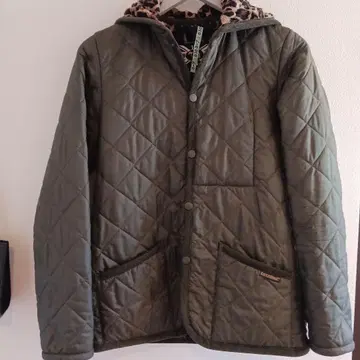 라벤햄 아우터 표범 무늬 카키 코트 속기모