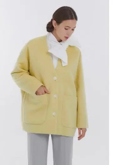 yori 울 모헤어 샤기 자켓