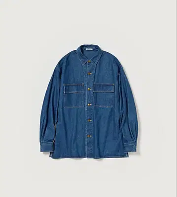 Auralee SELVEDGE LIGHT OZ DENIM SHIRT 3