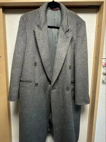 DURRAN 그레이 더블 브레스트 코트