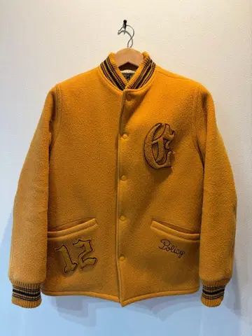 CALEE 바시티 자켓 머스타드 M